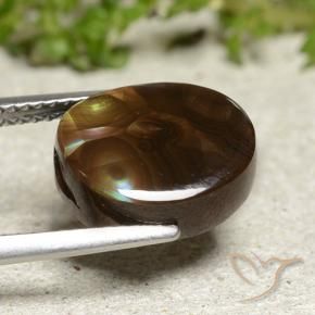 5.15カラットの天然マルチカラーファイアアゲート、オーバルカット、オペーク