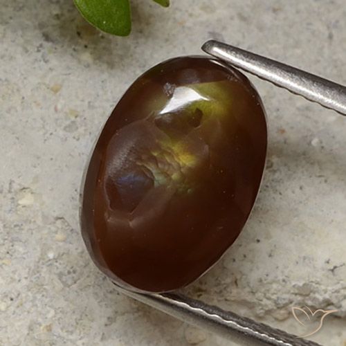3.93ct 天然 マルチカラー ファイアアゲート, 楕円形, オペーク