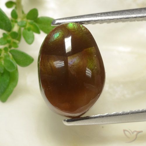3.36ct 天然 マルチカラー ファイアアゲート, 楕円形, オペーク