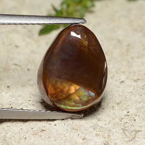 5.70ct 天然 マルチカラー ファイアアゲート, 洋梨の形, オペーク
