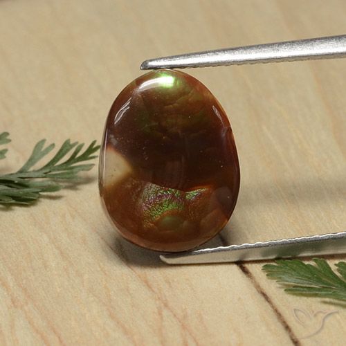 3.74ct 天然 マルチカラー ファイアアゲート, 楕円形, オペーク