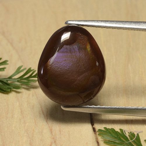 4.68ct 天然 マルチカラー ファイアアゲート, 洋梨の形, オペーク