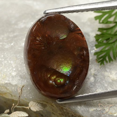 6.00ct 天然 マルチカラー ファイアアゲート, 楕円形, オペーク