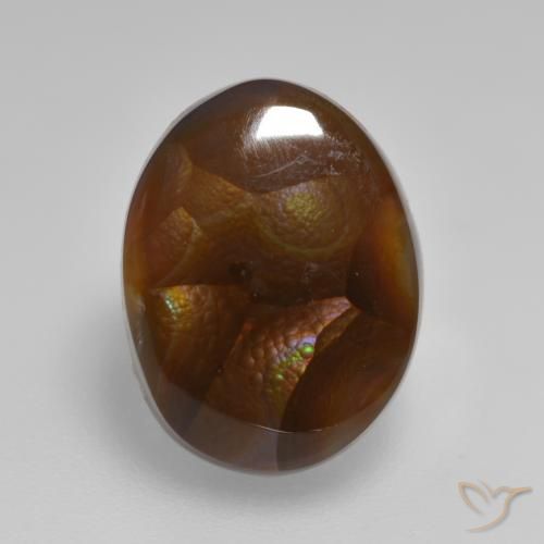 6.40ct 天然 マルチカラー ファイアアゲート, 楕円形, オペーク