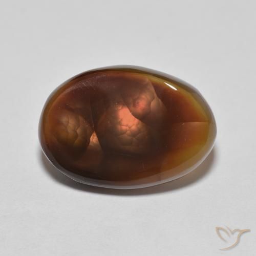 4.89ct 天然 マルチカラー ファイアアゲート, 楕円形, 半透明