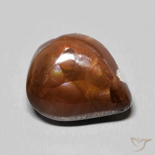 5.90ct 天然 マルチカラー ファイアアゲート, 洋梨の形, オペーク