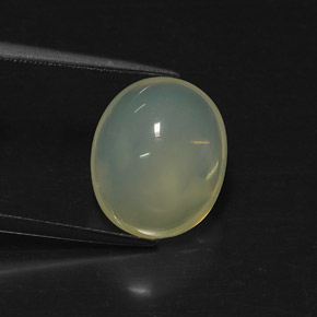 6.89カラットの天然ホワイトイエローファイアーオパール（14×11.7 mm・透明）