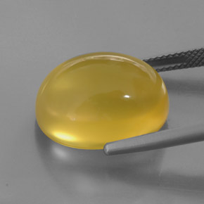 14.60カラットの天然イエローファイアーオパール（17.8×13.7 mm・透明）