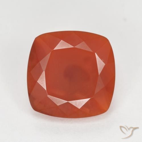 1.68ct 天然 薄いオレンジレッド ファイアオパール, クッション, 透明/半透明