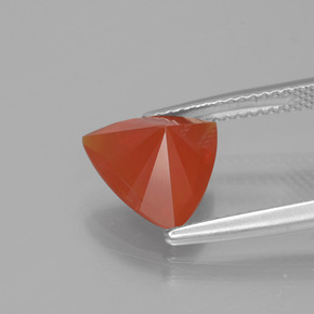 2.11カラットの天然オレンジファイアオパール、トリリオン、透明