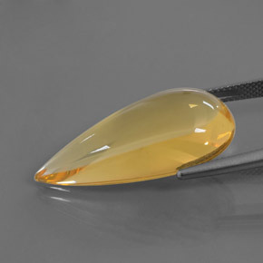 15.86カラットの天然ゴールドファイアオパール、洋梨の形、透明