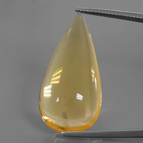 18.36カラットの天然ミディアムゴールデンファイアオパール、洋梨の形、透明