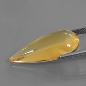 18.36カラットの天然ミディアムゴールデンファイアオパール、洋梨の形、透明