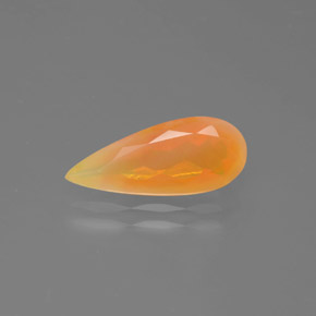 1.64カラットの天然イエローオレンジファイアーオパール（15.2×6.3 mm・洋梨の形）