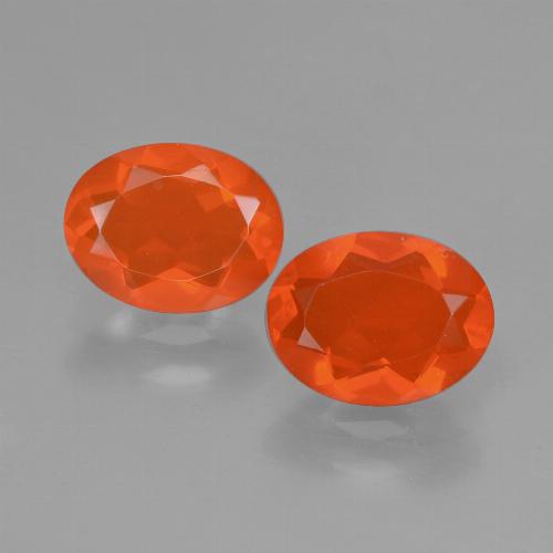 1.35カラットの天然ファイアオレンジファイアーオパール（7.9×6.1 mm・オーバルカット）