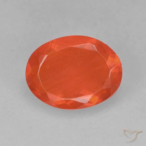 0.64ct 天然 ウォームオレンジ ファイアオパール, 楕円形, 透明