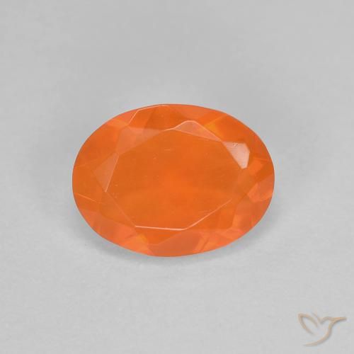 0.70ct 天然 鮮やかなオレンジ ファイアオパール, 楕円形, 透明
