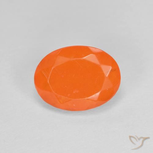 0.79ct 天然 ミディアムオレンジ ファイアオパール, 楕円形, 透明