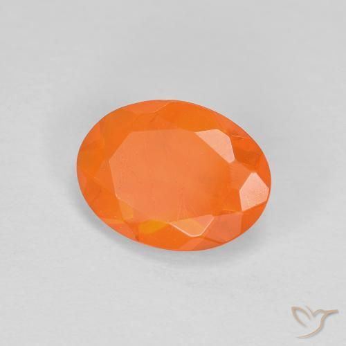 0.63ct 天然 ミディアムオレンジ ファイアオパール, 楕円形, 透明