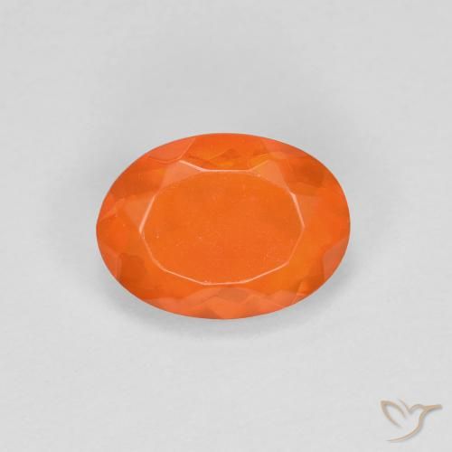 0.68ct 天然 ミディアムオレンジ ファイアオパール, 楕円形, 透明