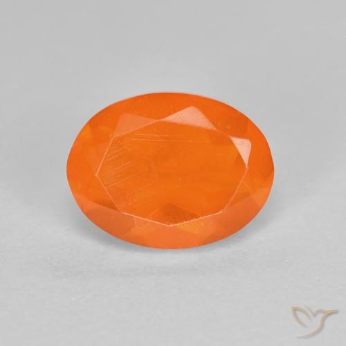 0.92ct 天然 ミディアムオレンジ ファイアオパール, 楕円形, 透明