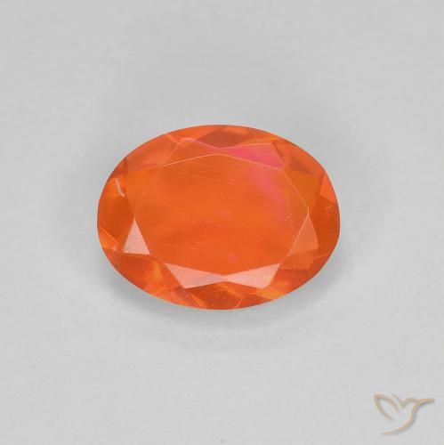 0.56ct 天然 鮮やかなオレンジ ファイアオパール, 楕円形, 透明