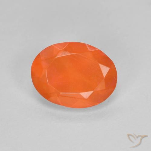 0.68ct 天然 鮮やかなオレンジ ファイアオパール, 楕円形, 透明