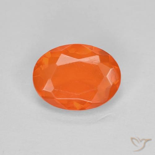 0.67ct 天然 鮮やかなオレンジ ファイアオパール, 楕円形, 透明
