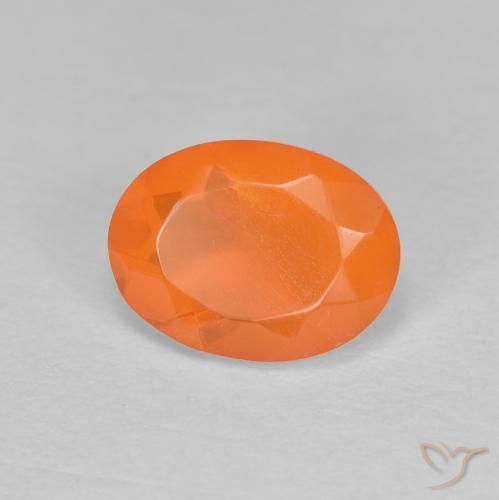 0.83ct 天然 赤みがかったオレンジ ファイアオパール, 楕円形, 半透明