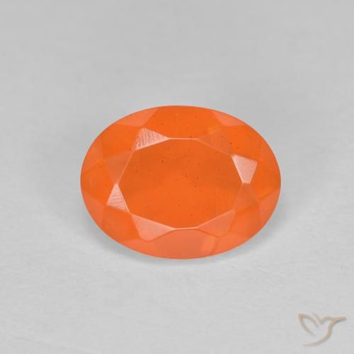0.69ct 天然 ミディアムオレンジ ファイアオパール, 楕円形, 半透明