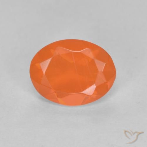 0.63ct 天然 ミディアムオレンジ ファイアオパール, 楕円形, 半透明