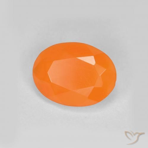0.70ct 天然 赤みがかったオレンジ ファイアオパール, 楕円形, 半透明