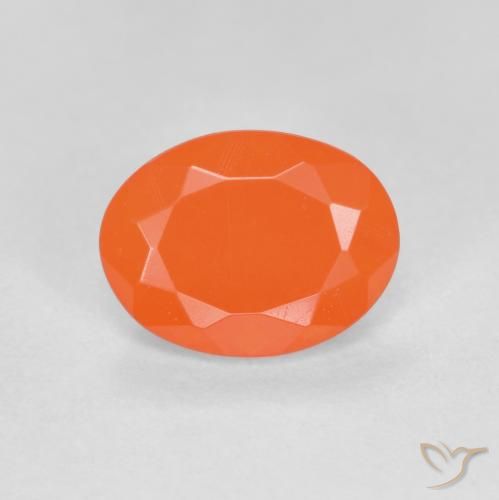 0.69ct 天然 鮮やかなオレンジ ファイアオパール, 楕円形, 半透明