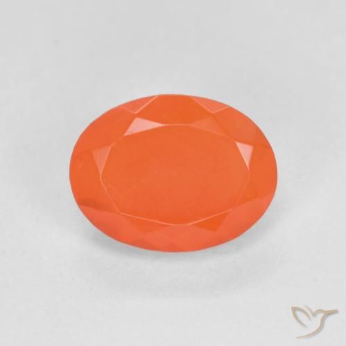 0.78ct 天然 鮮やかなオレンジ ファイアオパール, 楕円形, 半透明