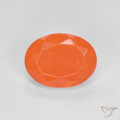 0.72ct 天然 ミディアムオレンジ ファイアオパール, 楕円形, 半透明
