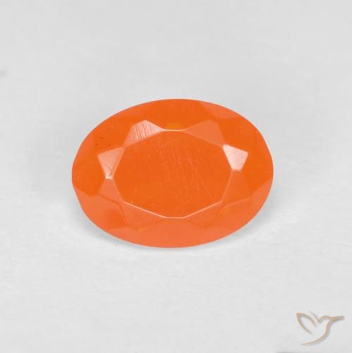 0.64ct 天然 ウォームアプリコットオレンジ ファイアオパール, 楕円形, 半透明