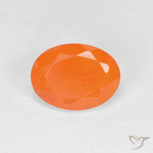 0.82ct 天然 ミディアムオレンジ ファイアオパール, 楕円形, 半透明