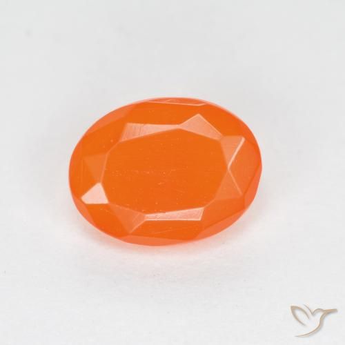 0.64ct 天然 赤みがかったオレンジ ファイアオパール, 楕円形, 半透明
