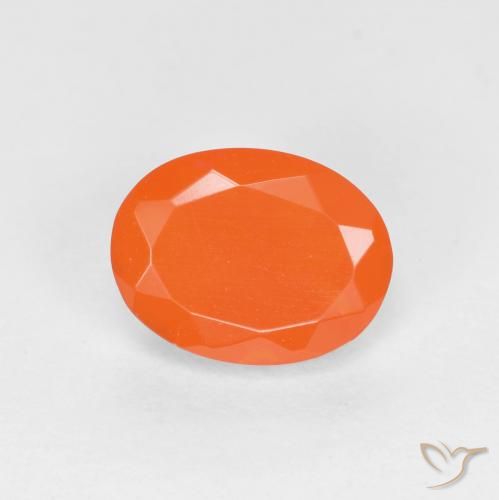 0.71ct 天然 鮮やかなオレンジ ファイアオパール, 楕円形, 半透明