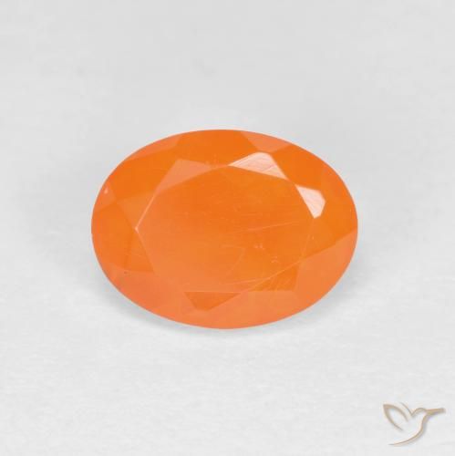 0.70ct 天然 鮮やかなオレンジ ファイアオパール, 楕円形, 半透明