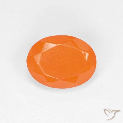0.54ct 天然 ミディアムオレンジ ファイアオパール, 楕円形, 半透明