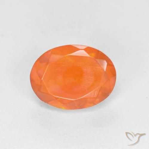 0.58ct 天然 鮮やかなオレンジ ファイアオパール, 楕円形, 半透明