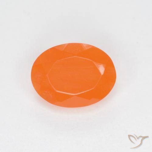 0.62ct 天然 ミディアムオレンジ ファイアオパール, 楕円形, 半透明