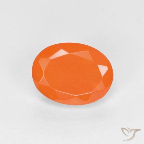 0.71ct 天然 ミディアムオレンジ ファイアオパール, 楕円形, 半透明