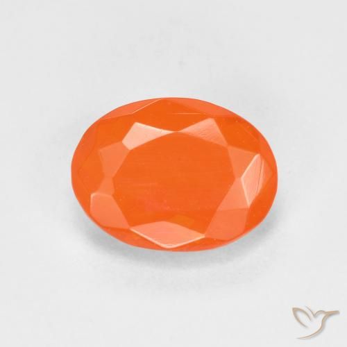 0.65ct 天然 鮮やかなオレンジ ファイアオパール, 楕円形, 透明