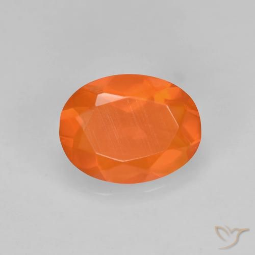0.65ct 天然 ミディアムオレンジ ファイアオパール, 楕円形, 透明