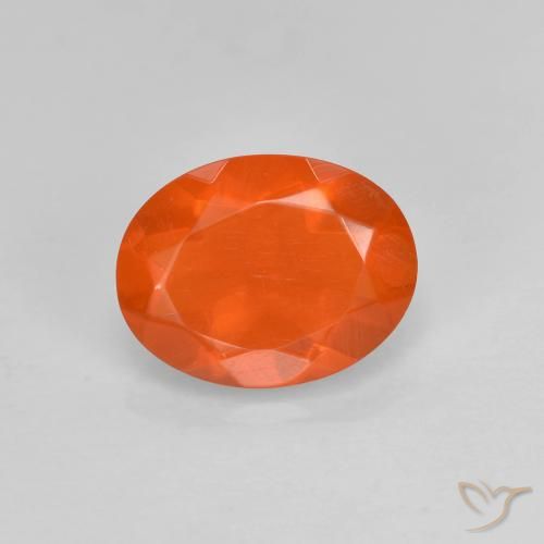0.65ct 天然 鮮やかなオレンジ ファイアオパール, 楕円形, 透明