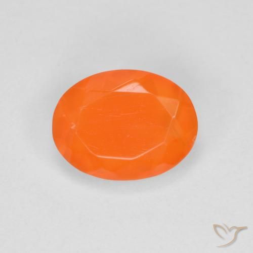 0.70ct 天然 赤みがかったオレンジ ファイアオパール, 楕円形, 透明