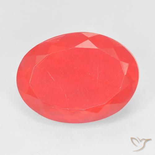 8.53ct 天然 濃い赤いオレンジ ファイアオパール, 楕円形, 透明