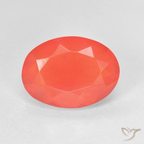 1.74ct 天然 ミディアムレッド ファイアオパール, 楕円形, 透明